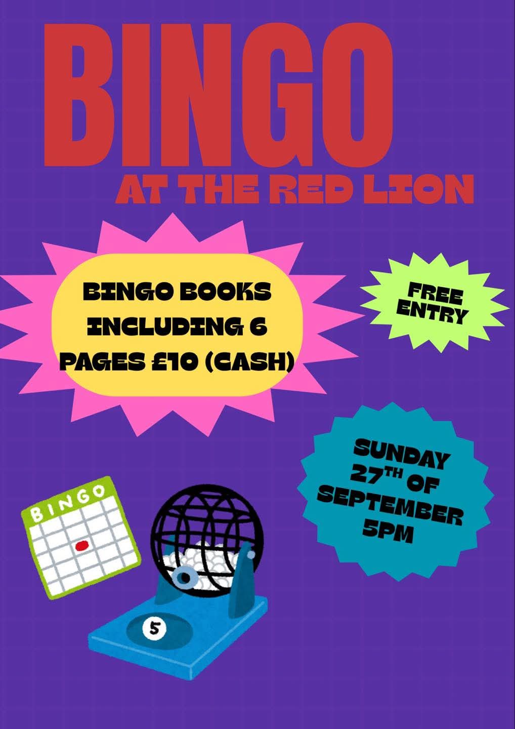 BINGO AT THE RED LION