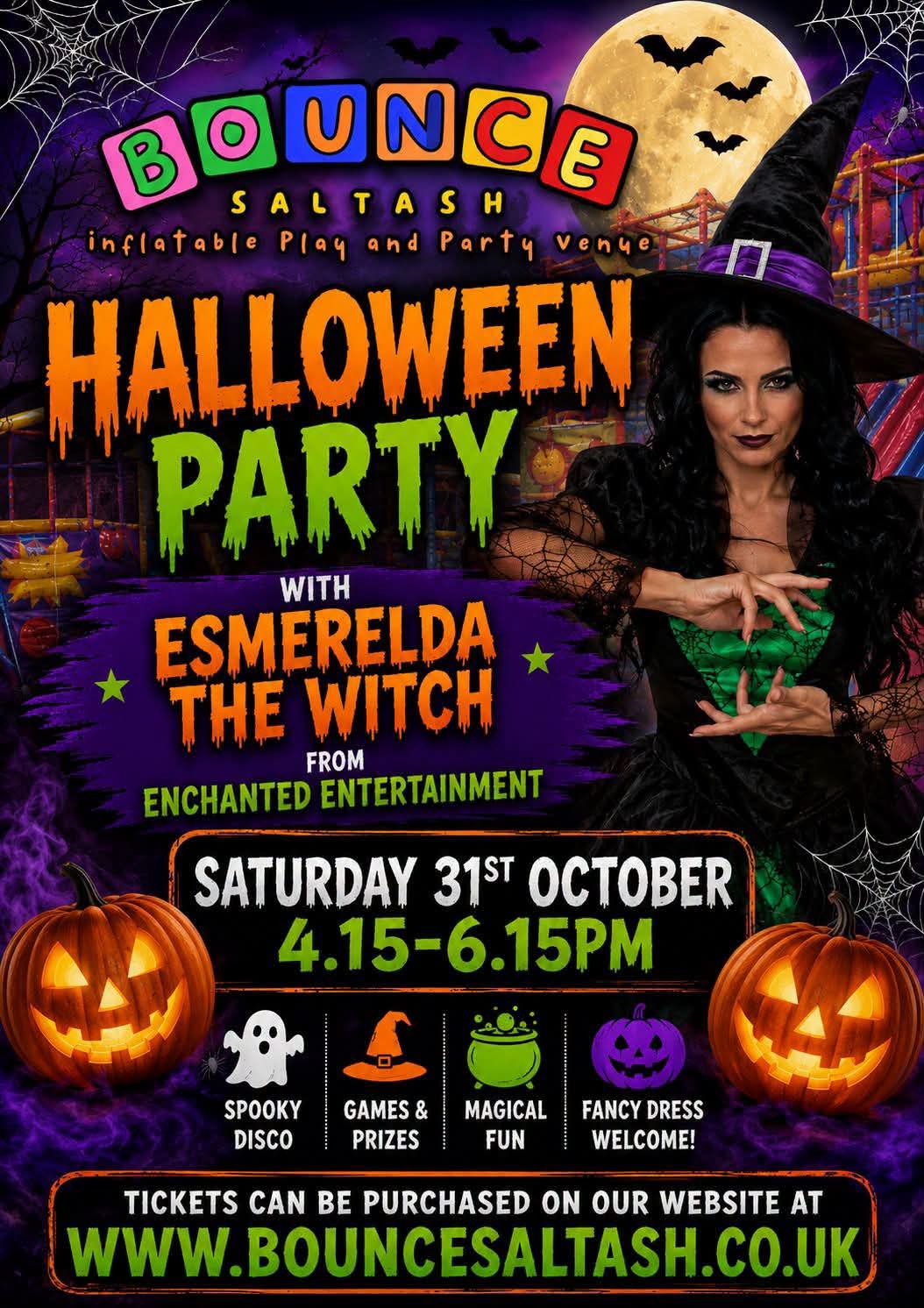 HALLOWEEN PARTY WITH ESMERELDA THE WITCH FROM ENCHANTED ENTERTAINMENT